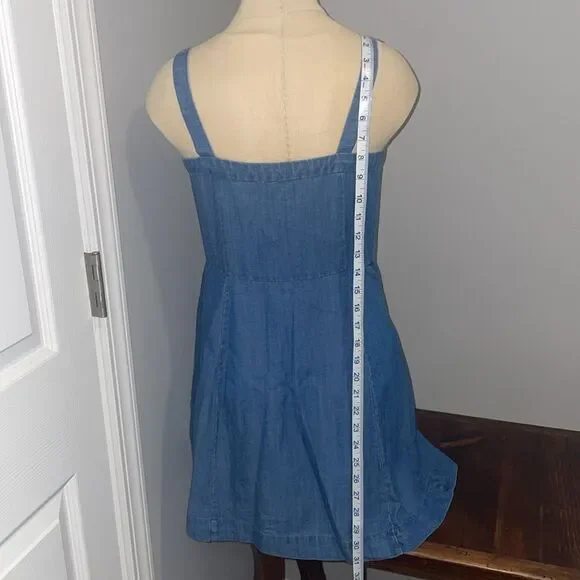 Loft Denim Button Front Dress Size 2P - Picture 5 of 10